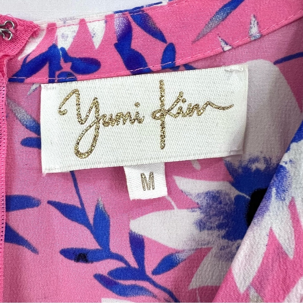 Yumi Kim Paradise Faux Wrap Surplice Romper Jumpsuit Pink Floral Safari Silk - Picture 11 of 16
